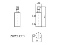 MEDIDAS DISPENSADOR JABON A PARED ISY ZUCCHETTI 